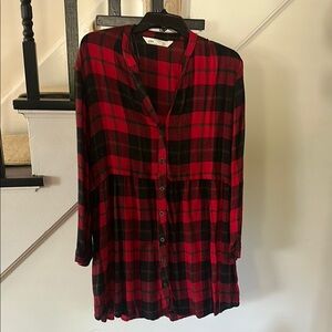 Zara Flannel Shirt Dress